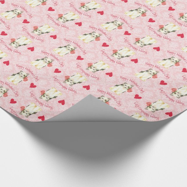 Valentine Rose Powderpuff Wrapping Paper (Corner)