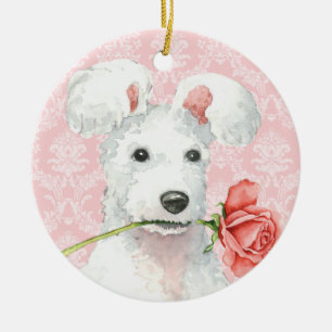 Valentine Rose Pumi Ceramic Ornament