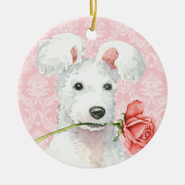 Valentine Rose Pumi Ceramic Ornament (Front)