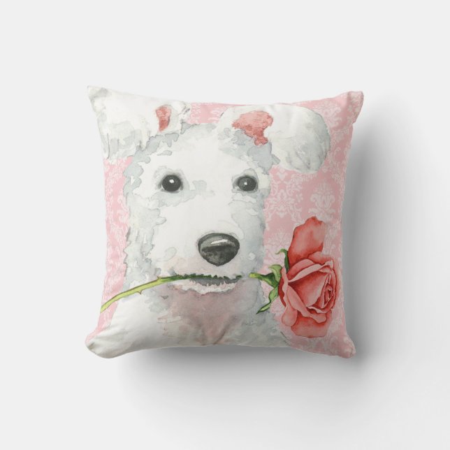 Valentine Rose Pumi Throw Pillow (Front)