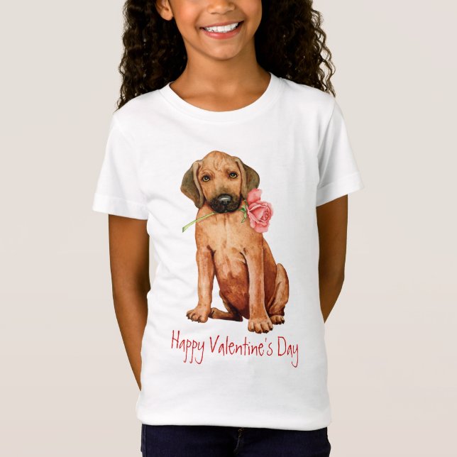 Valentine Rose Rhodesian Ridgeback T-Shirt (Front)