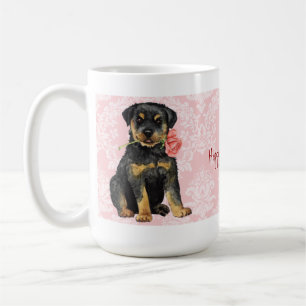 Valentine Rose Rottweiler Coffee Mug