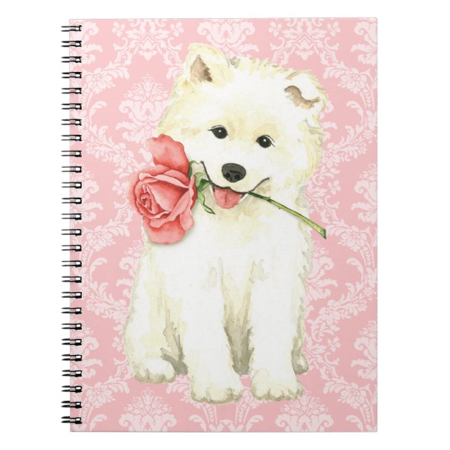 Valentine Rose Samoyed Notebook (Front)