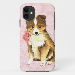 Valentine Rose Sheltie iPhone 11 Case