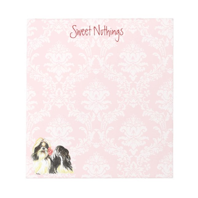 Valentine Rose Shih Tzu Notepad (Front)