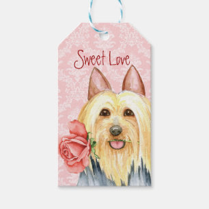 Valentine Rose Silky Terrier Gift Tags