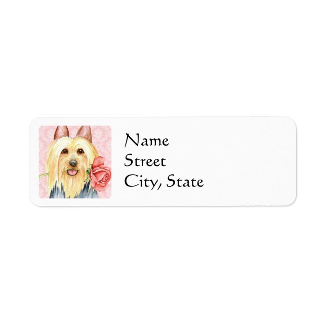 Valentine Rose Silky Terrier Label (Front)