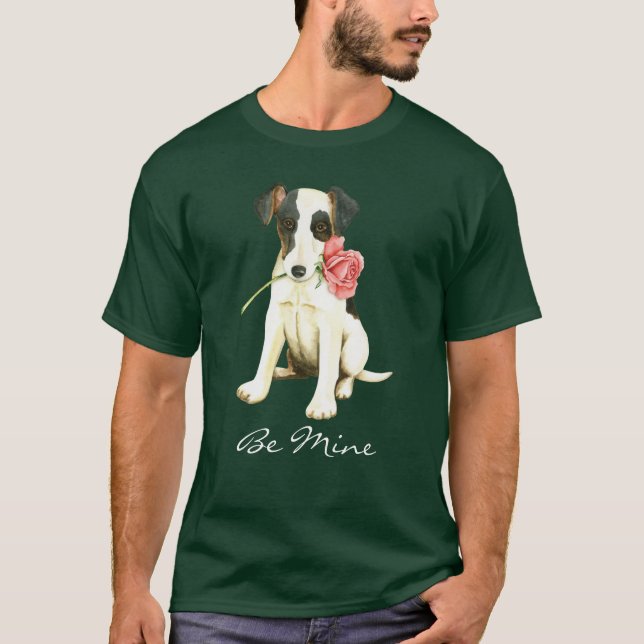 Valentine Rose Smooth Fox Terrier T-Shirt (Front)