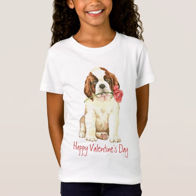 Valentine Rose St. Bernard T-Shirt (Front)