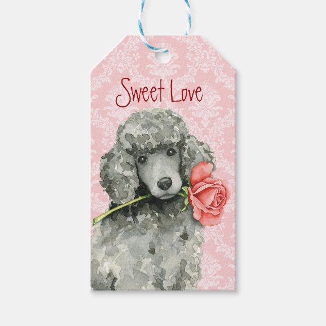 Valentine Rose Standard Poodle Gift Tags (Front)