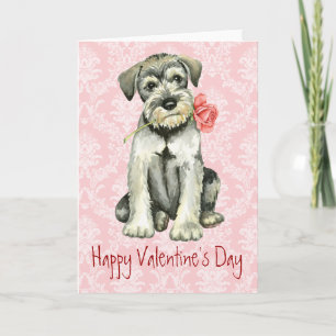 Valentine Rose Standard Schnauzer Holiday Card