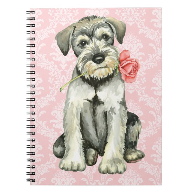 Valentine Rose Standard Schnauzer Notebook (Front)