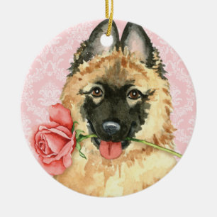 Valentine Rose Tervuren Ceramic Tree Decoration