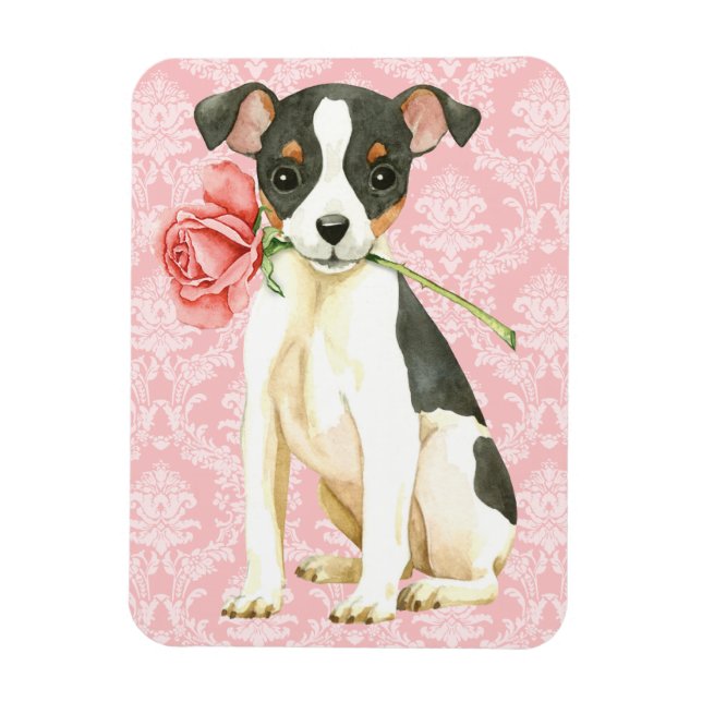 Valentine Rose Toy Fox Terrier Magnet (Vertical)