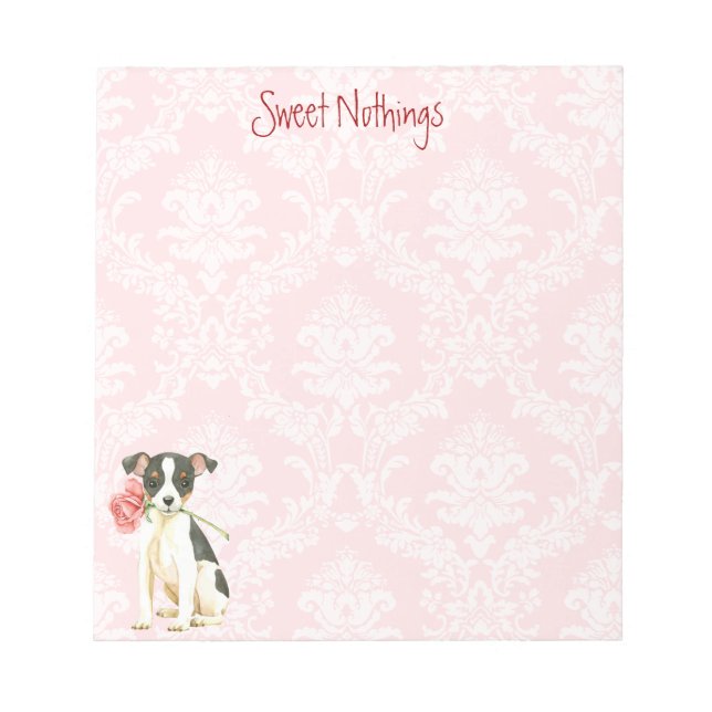 Valentine Rose Toy Fox Terrier Notepad (Front)