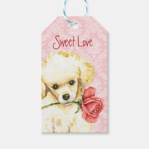 Valentine Rose Toy Poodle Gift Tags