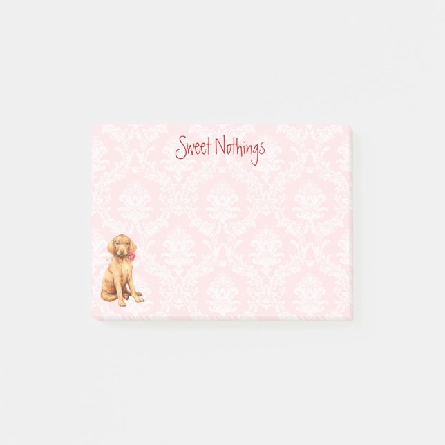 Valentine Rose Vizsla Post-it Notes (Front)