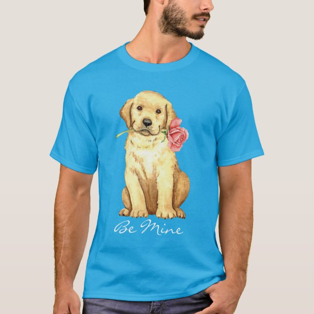 Valentine Rose Yellow Lab T-Shirt (Front)