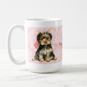 Valentine Rose Yorkie Coffee Mug