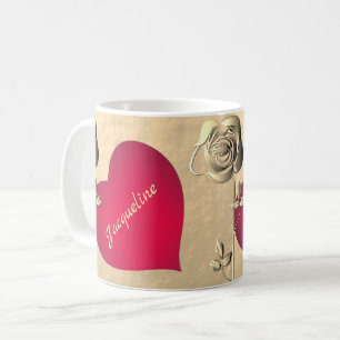 Valentine Roses & Heart  Coffee Mug