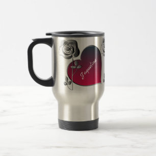 Valentine Roses & Heart Travel Mug