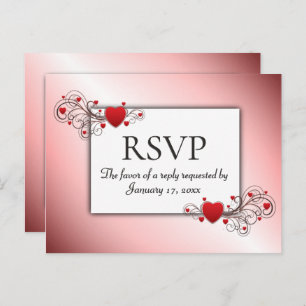 Valentine RSVP with Diner Choices Invitation Postcard