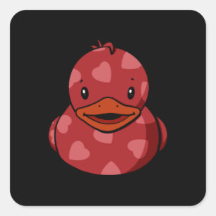 Valentine Rubber Duck Square Sticker