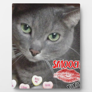 Valentine Russian Blue Cat Plaque