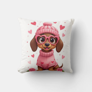 Valentine´s birthday´s dog love life cushion