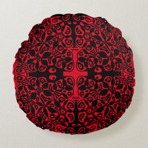 Valentine’s Cells Similar Differ Black Red Round Cushion