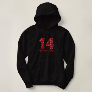 Valentine’s Day 14 Heart Design Hoodie – Romantic 