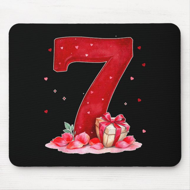 Valentine’s Day 67 Filled With Heart Funny Six Sev Mouse Mat (Front)