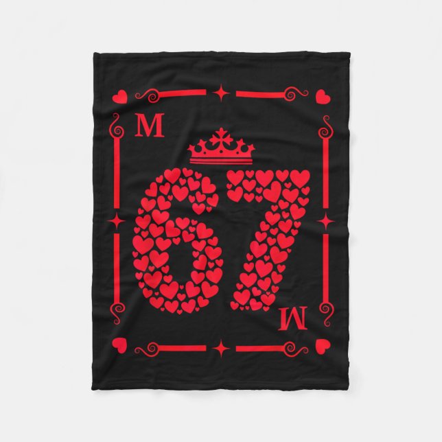 Valentine’s Day 67 Filled With Hearts Card Six Sev Fleece Blanket (Front)