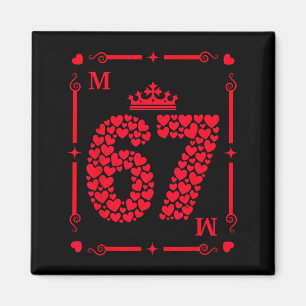 Valentine’s Day 67 Filled With Hearts Card Six Sev Magnet