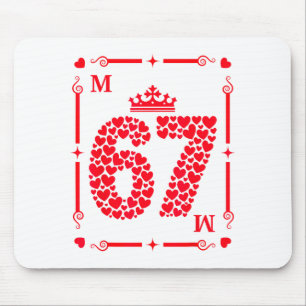 Valentine’s Day 67 Filled With Hearts Card Six Sev Mouse Mat