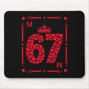 Valentine’s Day 67 Filled With Hearts Card Six Sev Mouse Mat