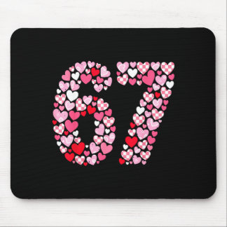 Valentine’s Day 67 Hearts Romantic Funny Six Seven Mouse Mat