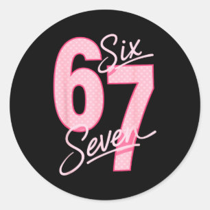 Valentine’s Day 67 Meme Filled With Hearts Funny S Classic Round Sticker