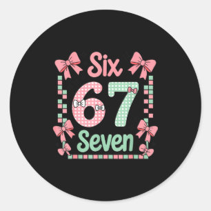 Valentine’s Day 67 Meme Filled With Hearts Funny S Classic Round Sticker