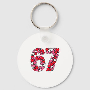 Valentine’s Day 67 Meme Filled With Hearts Funny S Key Ring