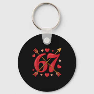 Valentine’s Day 67 Meme Filled With Hearts Funny S Key Ring