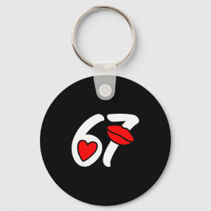 Valentine’s Day 67 Meme Lips And Heart Funny Six S Key Ring