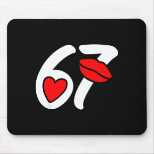 Valentine’s Day 67 Meme Lips And Heart Funny Six S Mouse Mat
