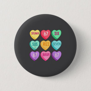 Valentine’s Day 67 Meme Six Seven Heart Kids 6 7 B Cm Round Badge