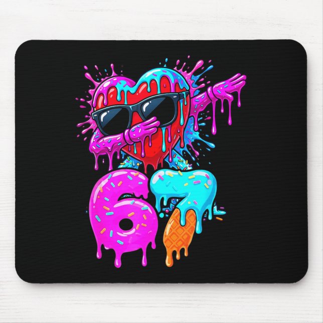 Valentine’s Day 67 Six Seven 6 7 Valentine Dabbing Mouse Mat (Front)