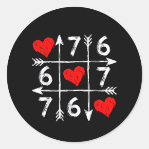 Valentine’s Day 67 Six Seven Meme Love 6 7 Heart Classic Round Sticker