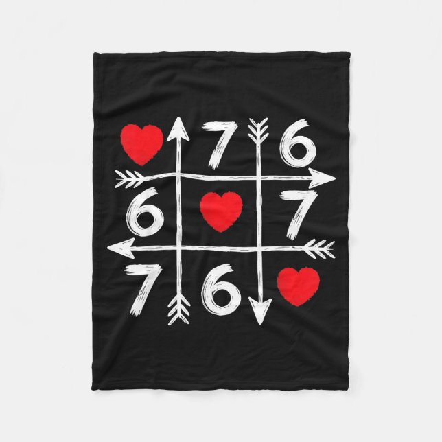 Valentine’s Day 67 Six Seven Meme Love Heart Coupl Fleece Blanket (Front)
