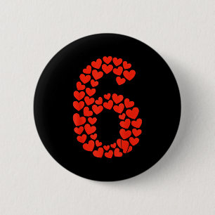 Valentine’s Day 67 With Heart Matching Couple Vale 6 Cm Round Badge