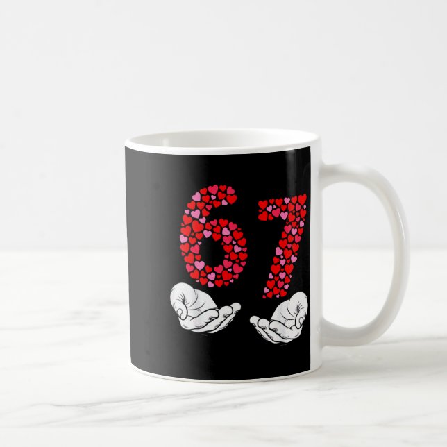 Valentine’s Day 6-7 Meme Six Seven 6 7 Valentine H Coffee Mug (Right)