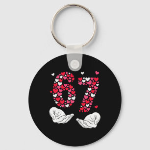 Valentine’s Day 6-7 Meme Six Seven 6 7 Valentine H Key Ring